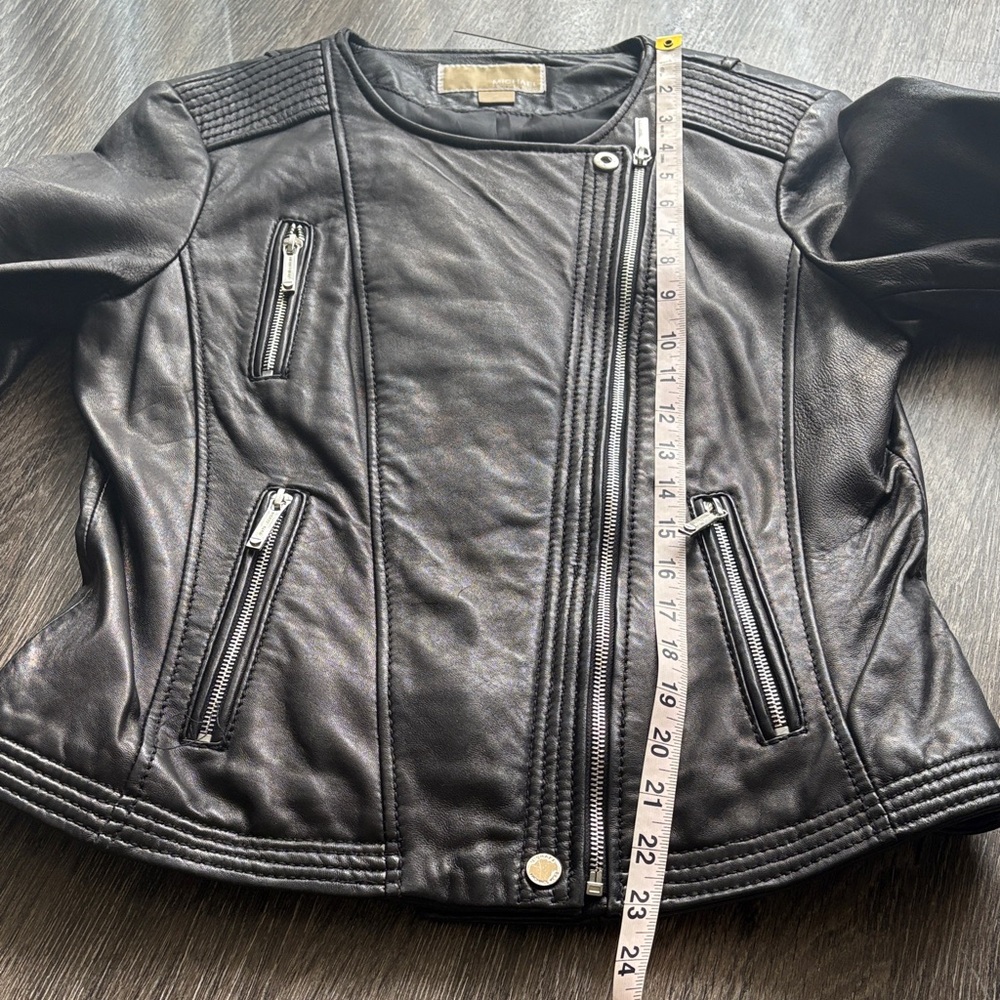 Michael Kors Leather Moto Jacket - Picture 9 of 11